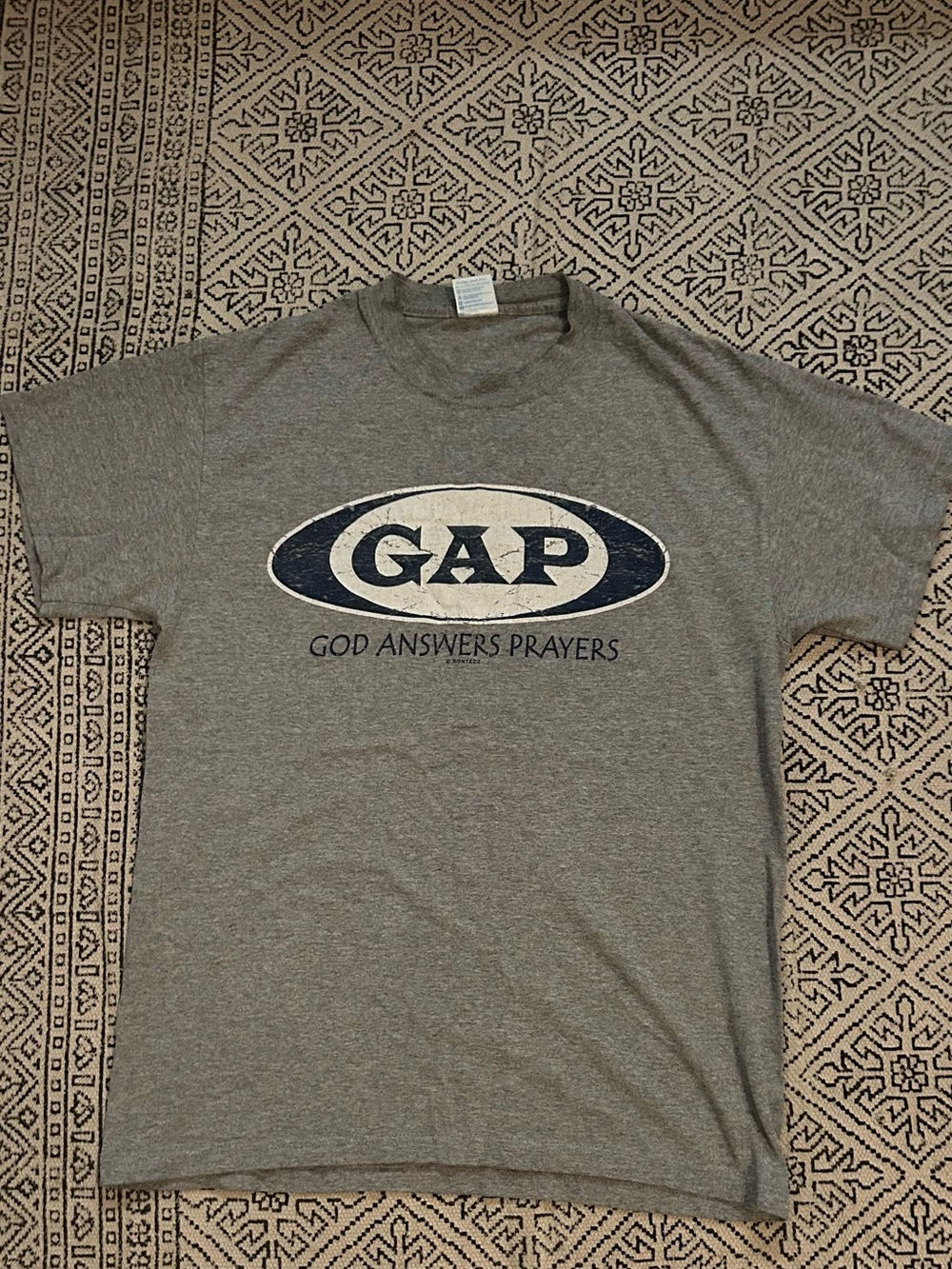 Delta Gray Short Sleeve Tee with Navy Oval Logo